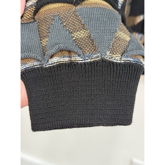 Vintage Sweater 90s 3D Textured Crewneck Sweater Sz L Coogi Style Biggie Smalls - Picture 3 of 6